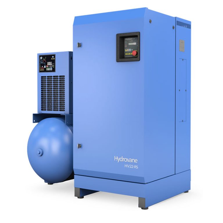 Hydrovane HV15 rotary vane industrial air compressor with integrated dryer and air receiver
